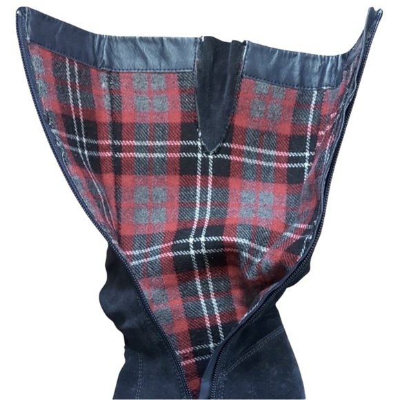 Women Black Suede Boots - Picture 8 of 13